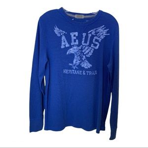 Vintage American Eagle Blue Thermal Top SZ L